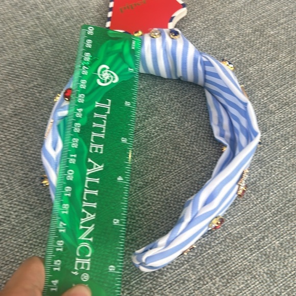 Piper K Stars and Stripes Jeweled Blue Knotted Patriotic Red White Headband - Picture 9 of 10